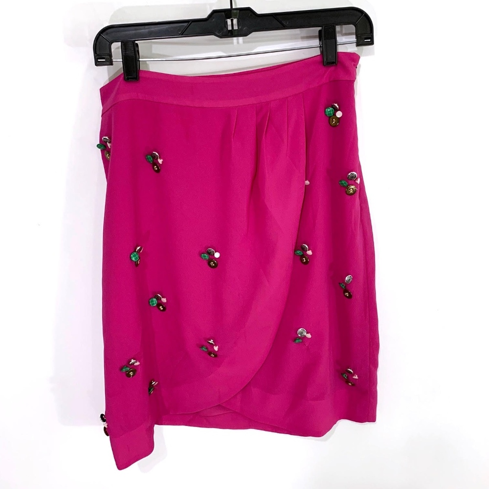 Fei Fuchsia Embellished Skirt